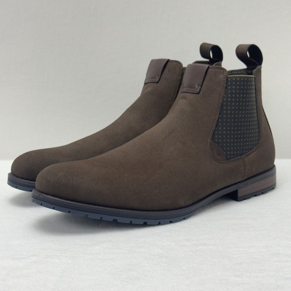 Stacy Adams Other - Stacy Adams Oakhurst Chelsea Boots Brown Fabric Side Zipper Mens Size 13M